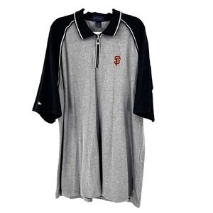 Antigua Golf Polo‎ Shirt Men's XXL Gray 1/4 Zip San Francisco Giants Activewear